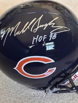 Casque grandeur réelle signé par Mike Singletary des Chicago Bears + carte de recrue 1983 Topps PSA RC