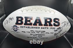 Chicago Bears Ballon de football à panneaux blancs dédicacé avec COA 2023