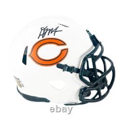 DJ Moore a signé le mini casque de football à grande vitesse des Chicago Bears lors de l'éclipse lunaire (JSA)