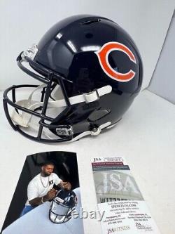 Devin Hester Chicago Bears Casque de taille réelle signé avec autographe, témoin JSA
