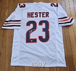 Devin Hester a signé un maillot blanc personnalisé des Bears de Chicago avec certificat d'authenticité PSA