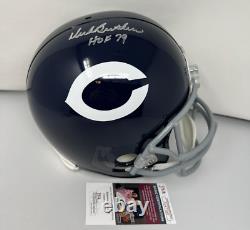 Dick Butkus a signé le casque de taille réelle de réplique Throwback des Chicago Bears HOF 79 JSA
