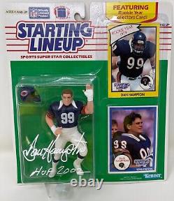 Figurine de la formation initiale de Dan Hampton signée en 1990 de la NFL des Chicago Bears avec PSA / DNA ITP COA