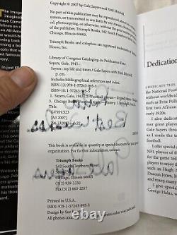 GALE SAYERS Autographié Signé Mon livre et mes temps SAYERS Livre AUTO Chicago Bears