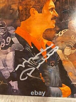 Guide des médias officiel de Rare MIKE DITKA des Chicago Bears signé autographié de 1982