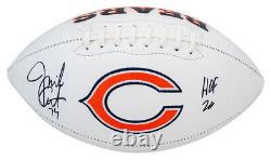 'Jim Covert signe un ballon de football avec le logo des Chicago Bears, panneau blanc, avec HOF'20 - SCHWARTZ COA'