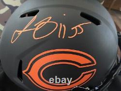 Lance Briggs a signé le casque de réplique de vitesse Eclipse Fs des Chicago Bears avec le certificat d'authenticité Beckett Coa.