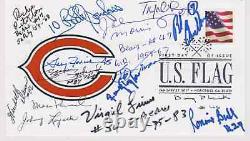 Légendes de tous les temps des Chicago Bears signées (16 signatures) FDC Autograph First Day Cover