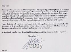 Lettre tapée de Walter Payton à un fan - Revue BAS Beckett - Signature autographe - Chicago Bears