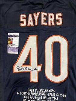Maillot bleu autographié de Gale Sayers, Chicago Bears, JSA authentique