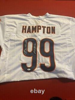 Maillot signé de Dan Hampton, joueur de ligne défensive du Chicago Bears, avec certificat d'authenticité de Beckett.