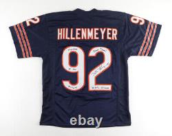 Maillot signé des Chicago Bears par Hunter Hillenmeyer avec plusieurs inscriptions (JSA)
