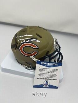 Mike Ditka a signé le casque mini Riddell alternatif des Chicago Bears en camouflage avec le certificat d'authenticité Beckett COA 2.
