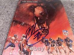 Mike Michael Singletary a signé le guide des médias du football des Chicago Bears de 1986, Jsa Coa.
